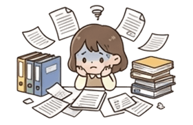 서류 업무에 지친 담당자
